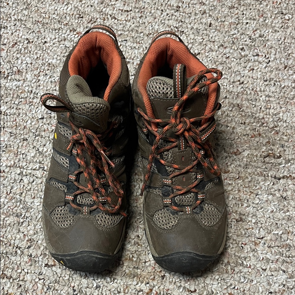 Keen Women's Brown and Orange Hiking Boots